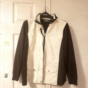 Ralph Lauren Cream & Brown XL Women's Track Jacket From Lauren Active